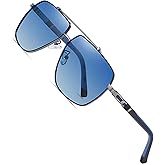 ONLYZILLA Polarized Square Sunglasses for Men Trendy UV400 Fashion SunGlasses Aviator Sunglasses for Driving Fishing