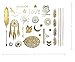 Terra Tattoos Gold Turquoise Metallic Temporary Tats 75+ Boho Henna Designs Feathers, Stars, Birds - Waterproof Nontoxic Long Lasting Perfect for Beach, Festivals, & more!