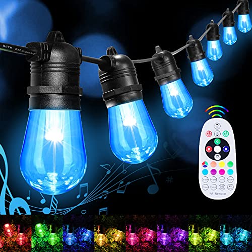 Color Changing String Lights Outdoor/Indoor 48FT RGBW LED Patio
