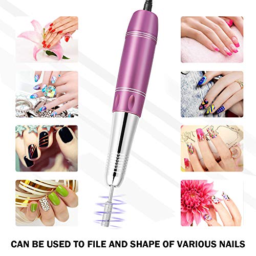 Electric Nail Drill, 20000RPM Portable Nail Drill Machine, Professional Efile Manicure Pen Sander Polisher Tools Nail file kits for Exfoliating,Manicure,Acrylic,Gel Nails