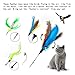 Cat Feather Toys,Cat Feather Wand,Interactive Cat Toys Retractable Wand,Kitten Toys,1 PCS Yellow Caterpillar Toy,4 PCS Replacement Natural Feathers Refill,1 PCS Carbon Fiber Telescopic Cat Teaser Wand