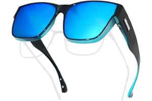 Meeloog Polarized Sunglasses Over Glasses for Men Women, Classic Rectangle Fitover Shades UV400 for Driving Fishing MST0091