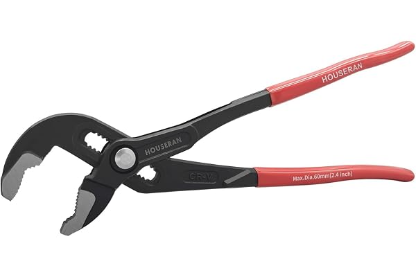 HOUSERAN Slip Joint Pliers, 12 Inch Water Pump Pliers, Groove Joint Pliers, Wrench Pliers with Comfort Red Grips, CRV Tongue
