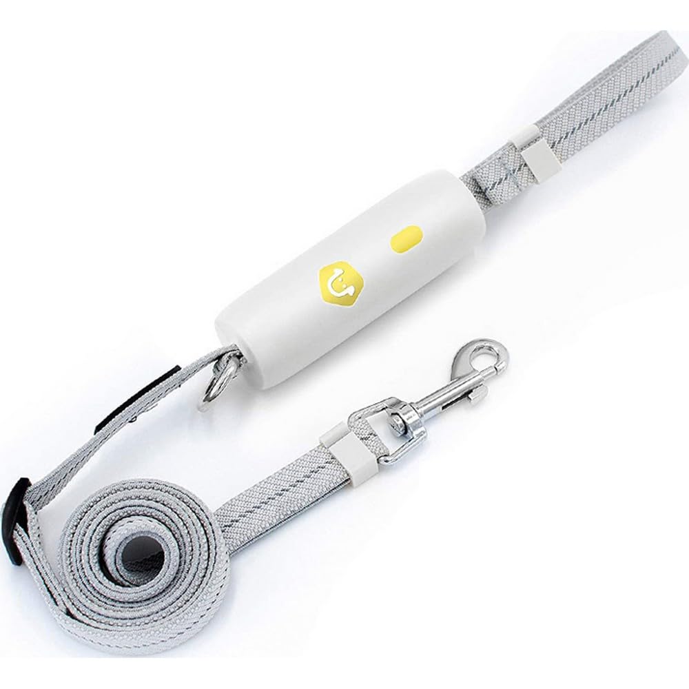 Adjustable and Length-Regulable Dog Leash SMILE ITEMS – Anti-Loss Hook Design, 1m to 1.6m Long for Comfortable and Safe Walks (White)