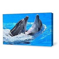 Canvas Wall Art Lovely Dolphin Canvas Prints Home Artwork Decoration for Living Room,Bedroom - 12x18 inches