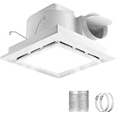 Bathroom Exhaust Fan with Light, 120 CFM Ultra Quiet Bathroom Fan w/ Light | Ceiling Ventilation Fan with 6500K 1200LM LED Light, 1.0 Sones, 4" Duct, Mounting Opening 8.3"x8.3" for Bathroom Office Home
