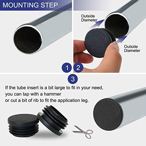 40 Pack 1 Inch Round Plastic Plug, Pipe Tubing End Cap, Durable Chair Glide and Avoid Noise Protector - Thumbnail 6