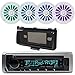 Kenwood Single DIN Bluetooth in-Dash CD/AM/FM/Digital Media Marine Stereo Receiver, 4X Enrock 6.5" White 180W Marine Speakers w/LED Illumination and Remote Control, Radio Cover primary