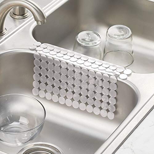 mDesign Kitchen Sink Dish Drying Mat/Grid Soft Plastic Sink Protector