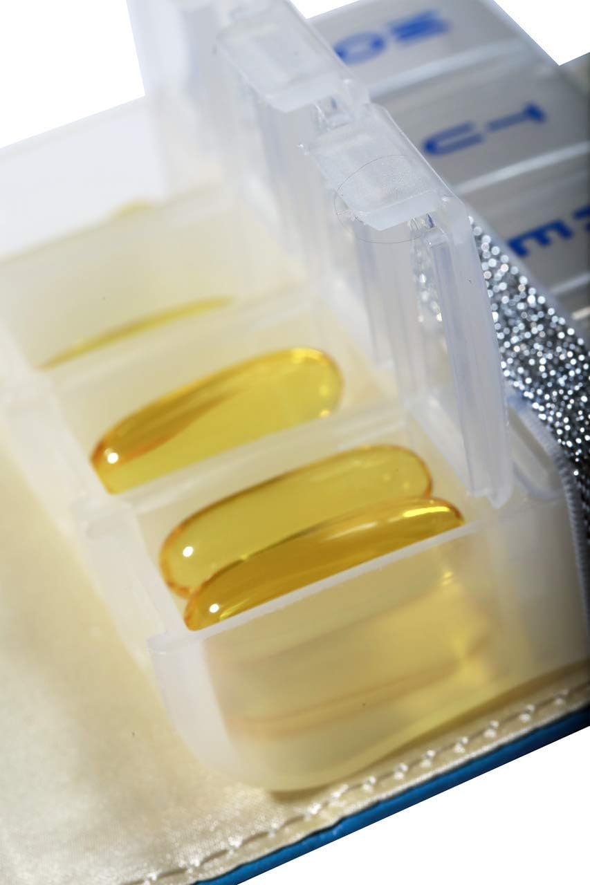 Pill Organizer Box Weekly Case -8 Compartments, Lobuprofen, Vitamins, Allergy Medicine, Aspirin, Supplements Organizer Box: Health & Personal Care