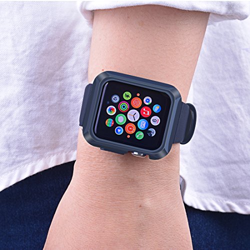 iitee Apple Watch Case, 42mm Universal Slim Rugged Protective TPU iWatch Case for Apple Watch Series 3 Series 2 Series 1 - Midnight Blue