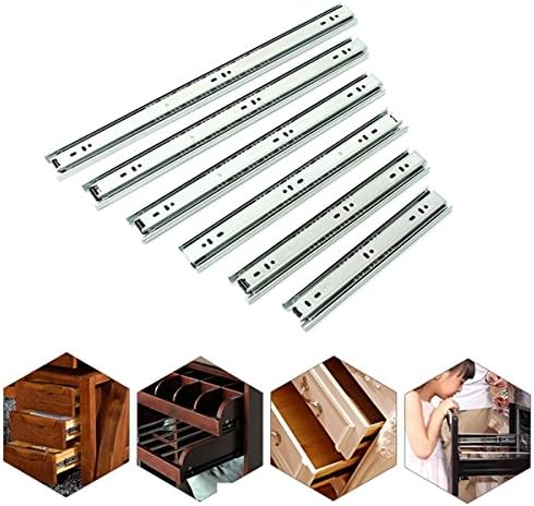 2pcs Full Extension Telescopic Drawer Slides Metal Ball Bearing Runner