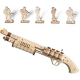 ROKR 3D Wooden Puzzles Model Kit Toy Gift Mechanical Model Brain Teaser for Adults to Build Gift for Friends and Family (Shotgun Toy)