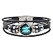 CHUYUN Retro 12 Zodiac Constellation Beaded Hand Woven Leather Bracelet Punk Chain Cuff (　Aquarius)