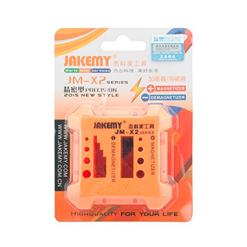 JAKEMY Professional Magnetizer & Demagnetizer Screwdriver Magnetic Tools Orange-Magnetizer Tools,Screwdrivers Magnetizer,Magnetizer Demagnetizer Tools,Magnet Tools (TC-X2)