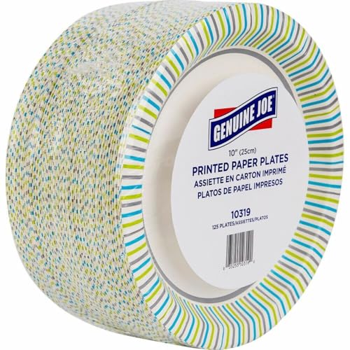 Genuine Joe Placas de papel, 25,4 cm (10319), 125 pratos