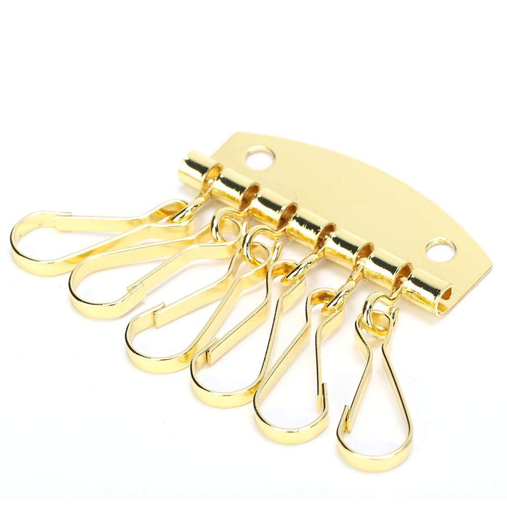 【𝐁𝐥𝐚𝐜𝐤 𝐅𝐫𝐢𝐝𝐚𝒚 𝐋𝐨𝒘𝐞𝐬𝐭 𝐏𝐫𝐢𝐜𝐞】Key Case Hardware, Rust and Corrosion Resistant Alloy Material with 6 Hooks Clasp Clip for Making Leather Craft Key Case(#1)