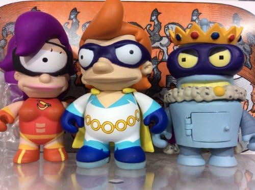 Futurama Series 2 Kidrobot Set 3 Fry-Captain Yesterday, Leela-Cloberella, Bender-Superking 3" Vinyl Figures (Opened to Identify Contents)