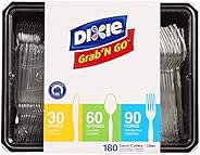 Dixie Heavy-Weight Polystyrene Plastic Fork, Teaspoon And Knife Cutlery Pack by GP PRO (Georgia-Pacific), Crys
