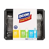 Dixie Heavy-Weight Polystyrene Plastic Fork, Teaspoon And Knife Cutlery Pack by GP PRO (Georgia-Pacific), Crystal, CH0369DX7, (90 Forks, 60 Spoons, and 30 Knives Per Kit, 1 Kit Per Case)