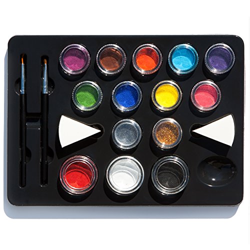 Professional Face Painting Kit with Resealable Jars for Parties (12