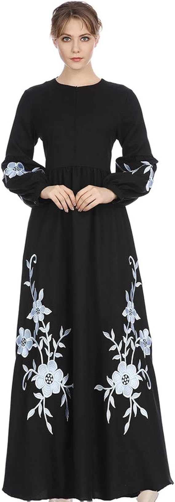 Amazon Zevonda 女性のイスラム教徒のドレス シフォン生地カジュアルなロングワンピース パーティードレス 通販