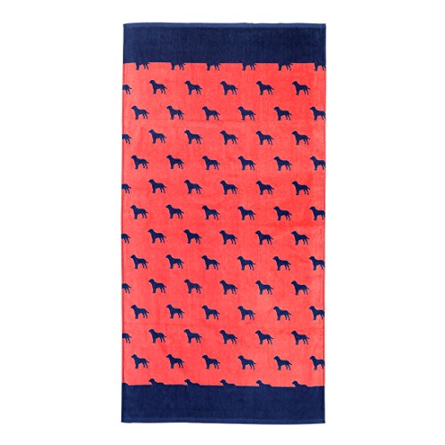 VIV & LOU High Fashion Print Beach Towel can be Personalized or Monogrammed (Personalized Dog Days)