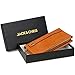 Jack&Chris Leather Clutch Wallets for Women Large Purse for Checkbook,Cash,Credit Cards,Cellphone, WBGT032 (Brown)
