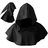 DAZCOS Multicolor Medieval Cowl Hat Sturdy Faux Suede Pagan Cosplay Accessory for Christmas Halloween