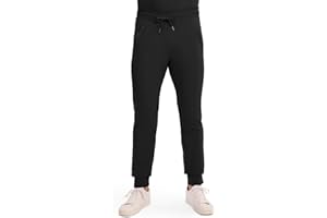 INFINITY Cherokee Mens Mid Rise Jogger Scrub Pants with Zipper Cargo Pocket 360 Stretch Moisture Wicking PROTX2 Fabric - CK004A