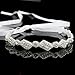 Wedding Headband for Bridal Headpiece Jewelry Handmade Crystal Rhinestone Vintage Beads Satin Ribbon Women Hair Band Accessories BlueTop