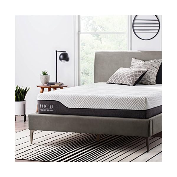 Lucid 10 Inch Hybrid Mattress Bamboo Charcoal and Aloe Vera Infused