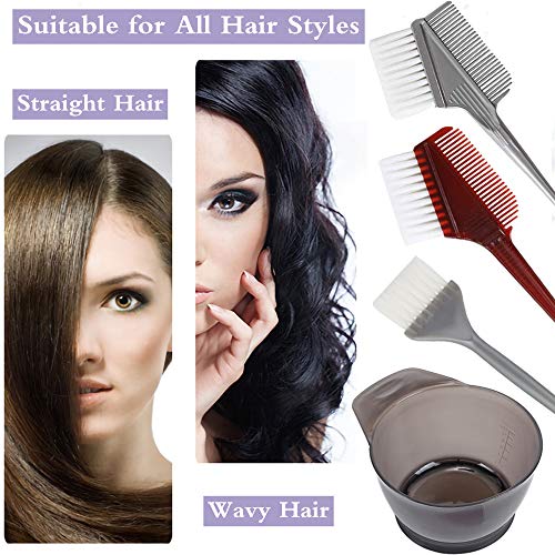 4 PCS Professional Salon Hair Coloring Dyeing Kit 2019 Version Hair Dye Brush and Bowl Set - Dye Brush & Comb/Mixing Bowl/Tint Tool