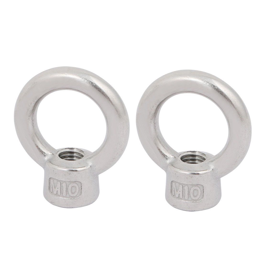 sourcingmap Lifting Eye Nut M10 Female Thread 47.6mm Height 304 Stainless Steel Round Shape for Rope Fitting Pack of 2