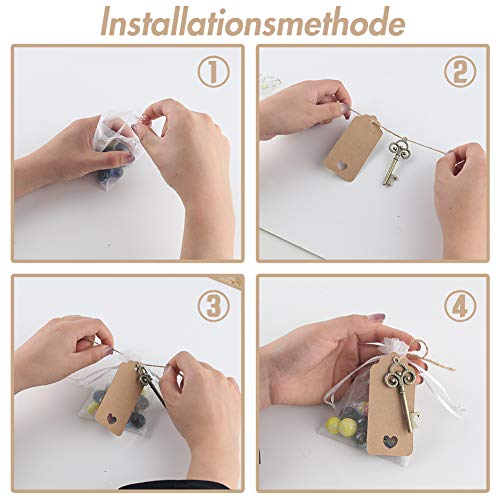 VGOODALL 36 STK. Schlüssel Flaschenöffner, Hochzeit Gastgeschenke 6 Stile Vintage Flaschenöffner Schlüsselanhänge Durchsichtige Tasche Geburtstag Tischdeko Hochzeit Bieröffner