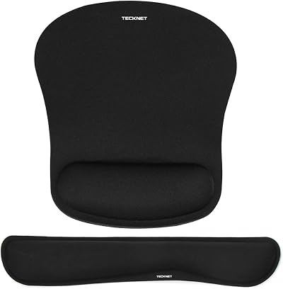 TECKNET Wrist Rest Mat Keyboard and Mouse Set Memory Foam Ergonomic Pad