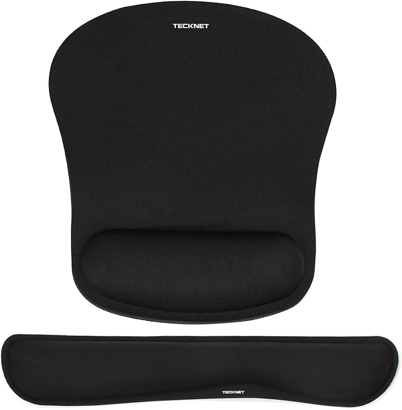 TECKNET Wrist Rest Mat Keyboard and Mouse Set Memory Foam Ergonomic Pad