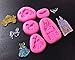（set of 5）Mini Cinderella Princess Set Silicone fondant mold for Chocolate，Sugarcraft, Cake Decoration, candy mold ,Cupcake Topper, Polymer Clay, Crafting Projects