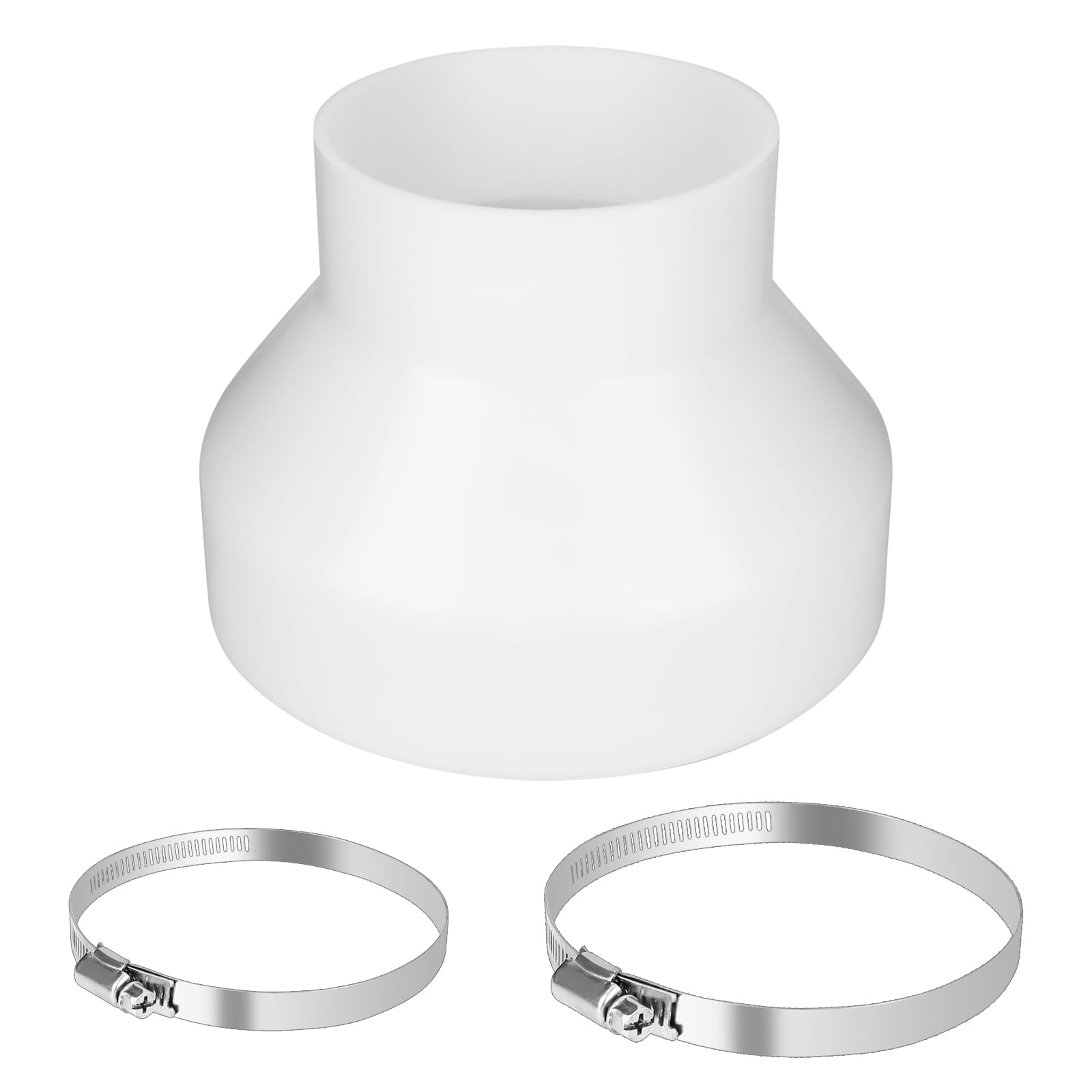 ‎CTDMJ 150mm to 100mm Reducer, Ducting Reducer 6 to 4 inch Duct Pipe Reduction Connector mit Stainless Hose Clips Extractor Fan Reducer for Extractor Fans Cooker Hood Tumble Dryer Ventilation