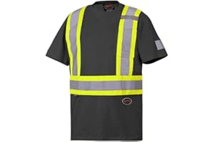 Pioneer 100% Cotton Reflective Safety T-Shirt, Black, L, V1050570-L