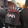JJUYUUA Car Net Pocket Handbag Holder, Car Purse Holder Between Seats, Mesh Car Backseat Organizer, Seat Back Net Bag…