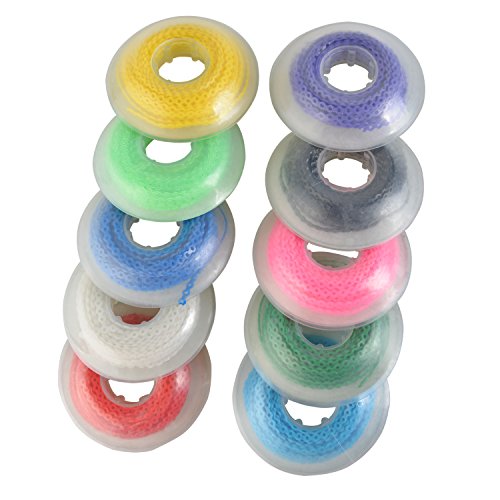 AZDENT Orthodontic Dental Elastic Ultra Power Chain for Braces Short Size Rubber Bands 10 Colors