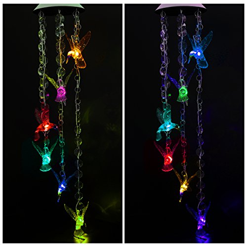 image for Sinloog Solar Mobile Bead Wind Chime, Color Changing LED Solar Wind Ch