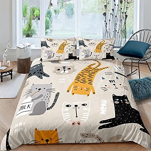Cartoon Cute Cat Duvet Cover Queen 