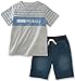 Calvin Klein Baby Boys 2 Pieces Tee Short Set -Marled Shorts, Gray, 18M