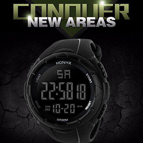 AutumnFall Men's Analog Digital Sports Watch LED Screen Military Watches and Waterproof Casual Luminous Simple Army Watch Wrist Watch (Black-1)