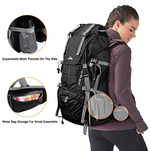 Loowoko 50L Hiking Backpack, Waterproof Camping Essentials Bag with