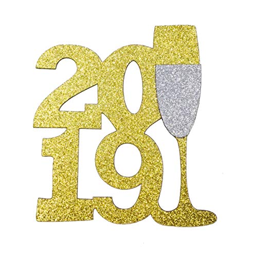 JANOU 2019 Gold Glitter Champagne Glass Cake topper Cupcake Toothpick Cake Decor Wedding Birthday Graduation New Year Party Suppliers