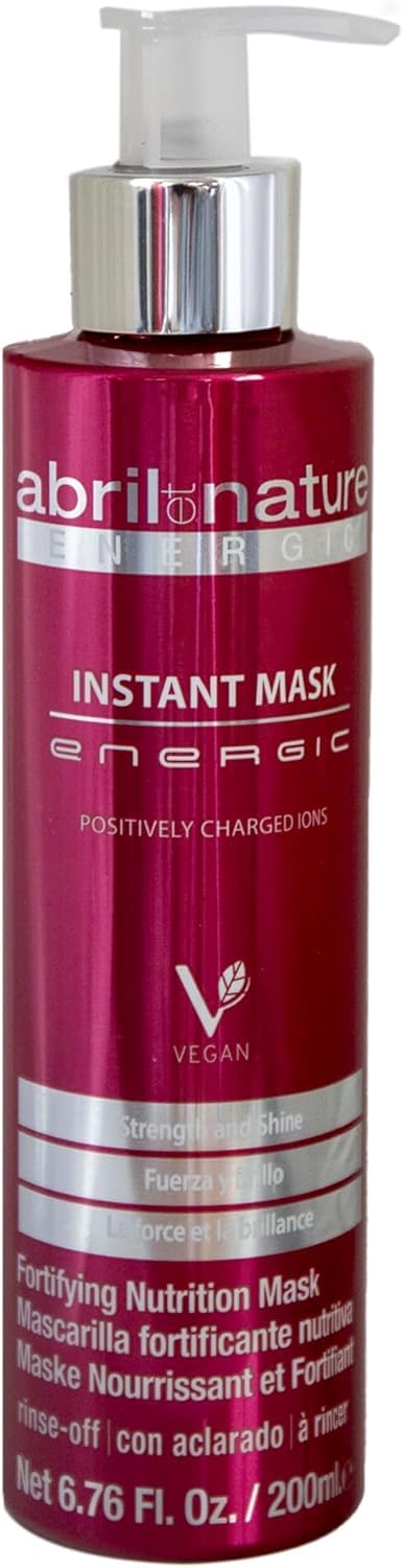 abril et nature - Energic Professional Hair Mask - Softens and Hydrates with Positive Ions - Eliminates Static Electricity and Frizz - Restores Vitality and Shine - 200 ml