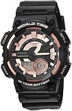 Casio Men's Telememo Quartz Watch with Resin Strap, Black, 28 (Model: AEQ-110W-1A3V)